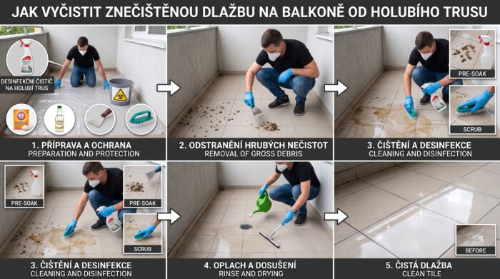 Jak vyčistit znečištěnou dlažbu na balkoně...